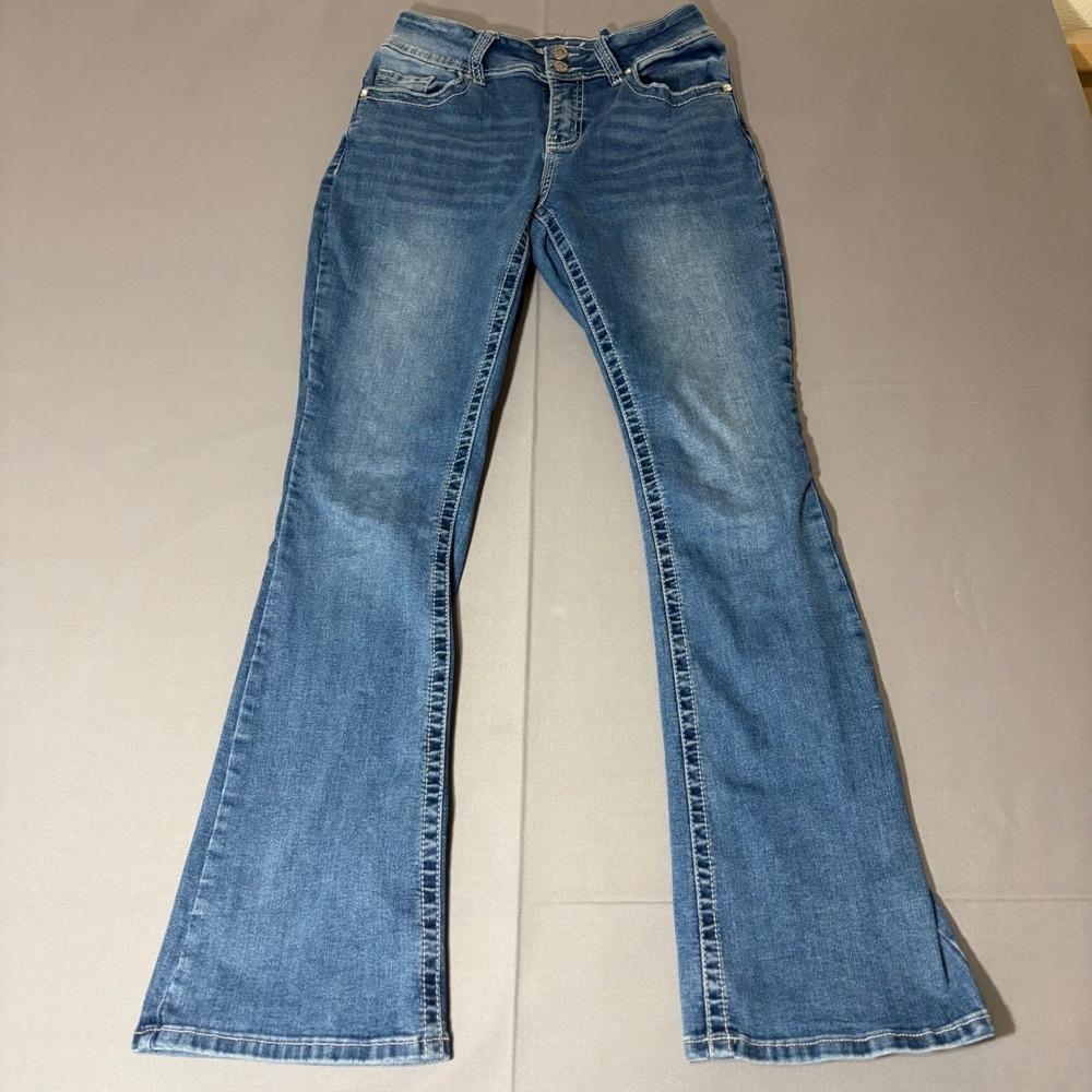 Copperflash Bootcut Jeans Womens 6 Blue Curvy Embroidered